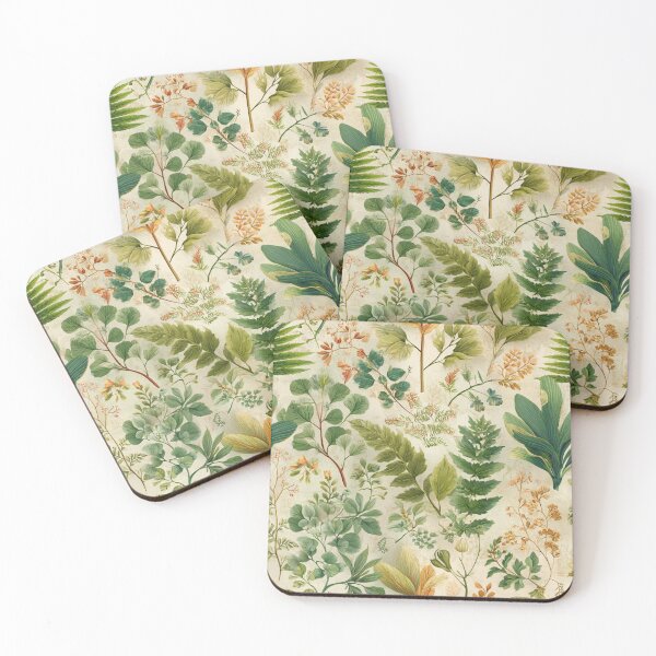 Item preview, Seamless Vintage Botanical Pattern – Watercolor Foliage and Leafy Herbs on Antique Background - Design for Fabric, Wallpaper & Gifts designed and sold by AnnaAdum.