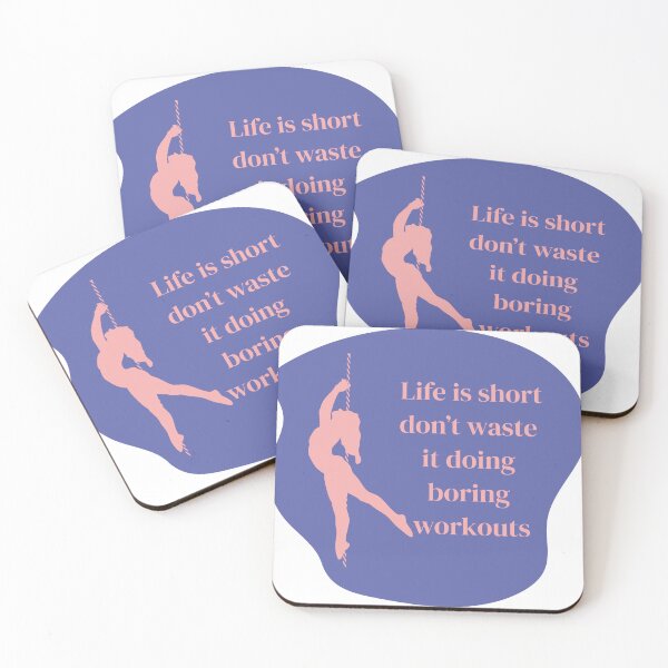 Item preview, Pole dance stickers "life is short, don't waste it doing boring workouts" designed and sold by MarieBlly.