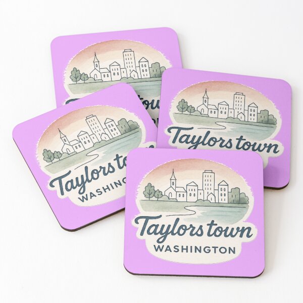 Item preview, Taylors Town Washington Minimalist Watercolor Cityscape Sticker, designed and sold by PaintMeWorld.