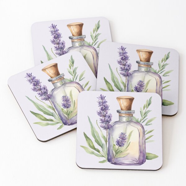 Item preview,  Perfume Bottle Watercolor, Lavender Perfume, Perfume, Paris, Purple Flowers,  Watercolor,  Hydrangea designed and sold by KolorellaS.