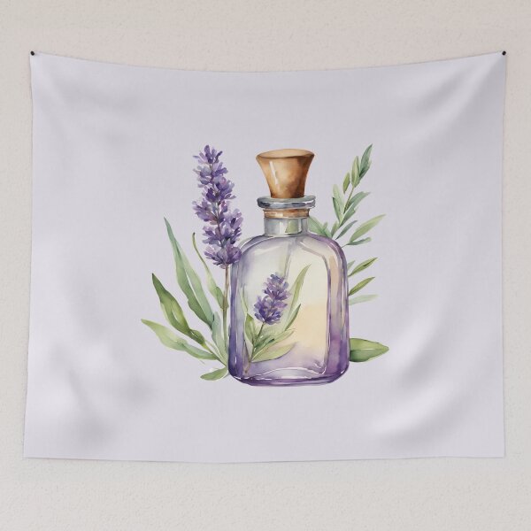 Item preview,  Perfume Bottle Watercolor, Lavender Perfume, Perfume, Paris, Purple Flowers,  Watercolor,  Hydrangea designed and sold by KolorellaS.