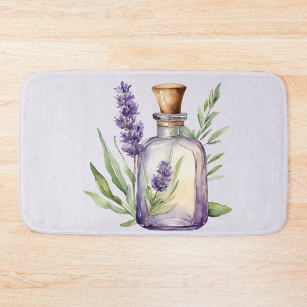 Item preview,  Perfume Bottle Watercolor, Lavender Perfume, Perfume, Paris, Purple Flowers,  Watercolor,  Hydrangea designed and sold by KolorellaS.