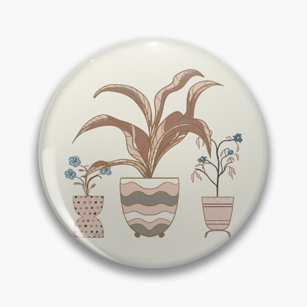 Item preview, Three potted plants - mocha mousse and blue designed and sold by Vaekra.