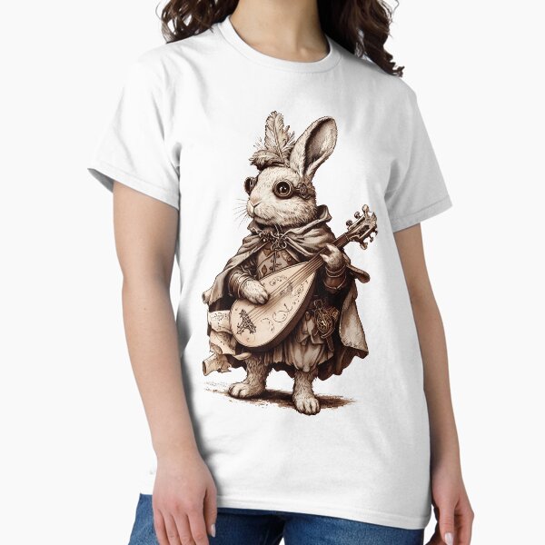 Item preview, Fantasy Bard Rabbit with Lute, Magic Runes & Medieval Cape – Whimsical Music Art designed and sold by Prithbyshop.