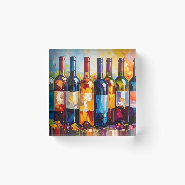 Item preview, Wine Bottles Digital Painting designed and sold by ArtFactoryAI.