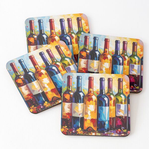 Item preview, Wine Bottles Digital Painting designed and sold by ArtFactoryAI.
