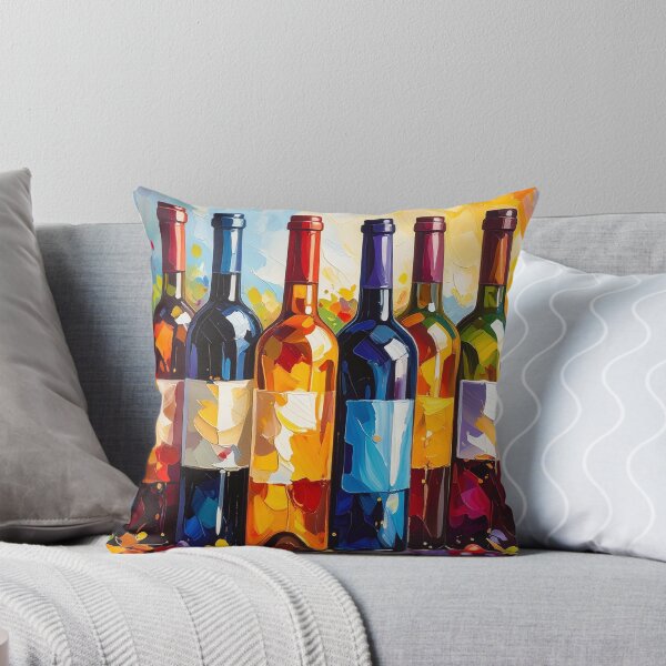 Item preview, Wine Bottles Digital Painting designed and sold by ArtFactoryAI.
