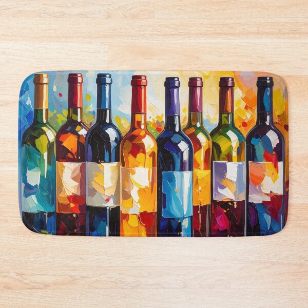 Item preview, Wine Bottles Digital Painting designed and sold by ArtFactoryAI.