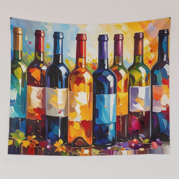 Item preview, Wine Bottles Digital Painting designed and sold by ArtFactoryAI.