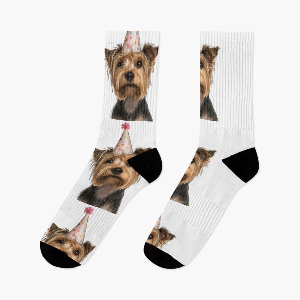 Item preview, Cute Silky Terrier dog with Party Hat Birthday Celebration designed and sold by LazyOwlStore.