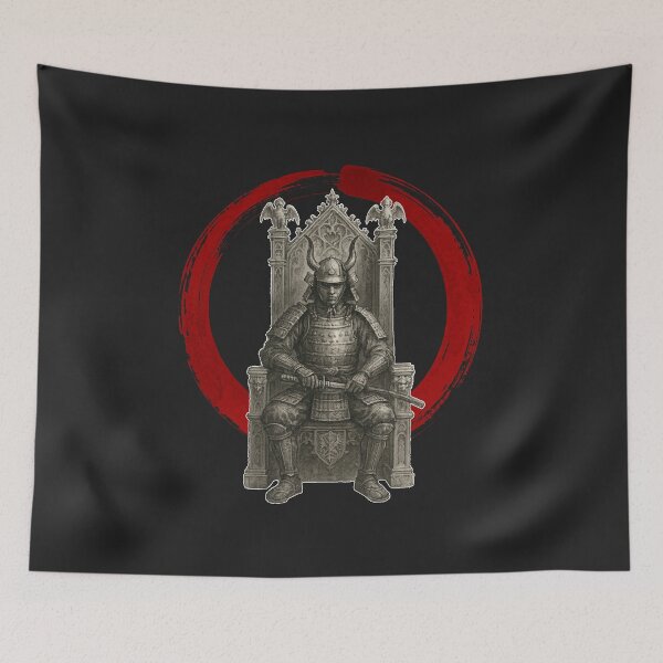 Item preview, Stoic Samurai Warrior on European Throne: Unyielding Spirit designed and sold by Analog-attire.