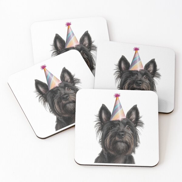 Item preview, Cute Skye Terrier dog with Party Hat Birthday Celebration designed and sold by LazyOwlStore.