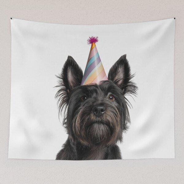 Item preview, Cute Skye Terrier dog with Party Hat Birthday Celebration designed and sold by LazyOwlStore.