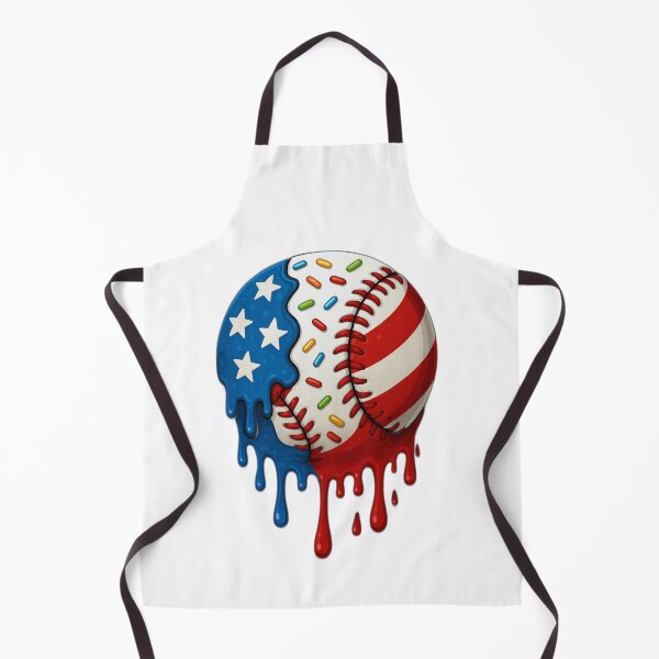 Item preview, Ice Cream Drip Melting Baseball Stuff Red White Blue 4th of July Sports Art designed and sold by CoolCreative.