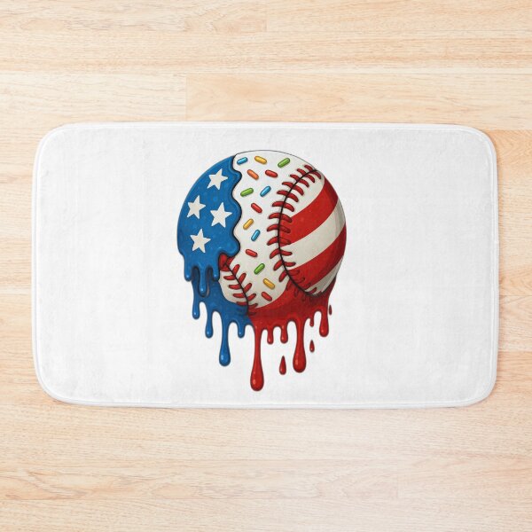 Item preview, Ice Cream Drip Melting Baseball Stuff  Red White Blue 4th of July Sports Art designed and sold by CoolCreative.