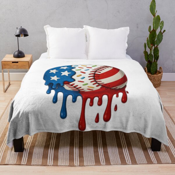 Item preview, Ice Cream Drip Melting Baseball Stuff  Red White Blue 4th of July Sports Art designed and sold by CoolCreative.