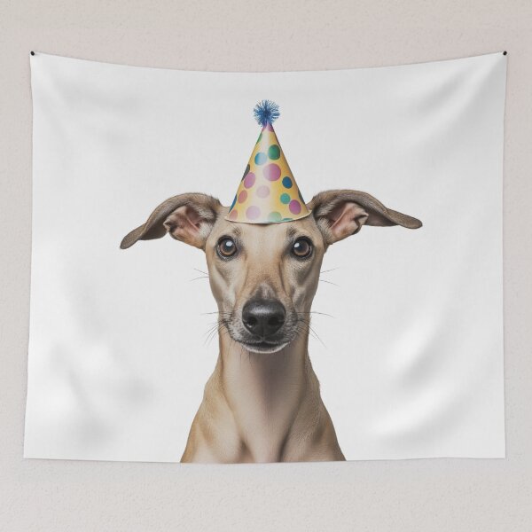 Item preview, Cute Sloughi dog with Party Hat Birthday Celebration designed and sold by LazyOwlStore.