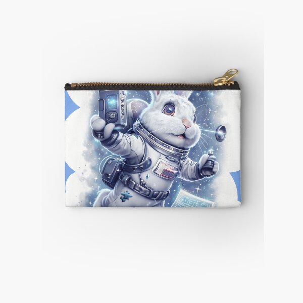 Item preview, White Rabbit Astronaut Messenger with Hologram Scroll & Heart Space Patches designed and sold by Prithbyshop.