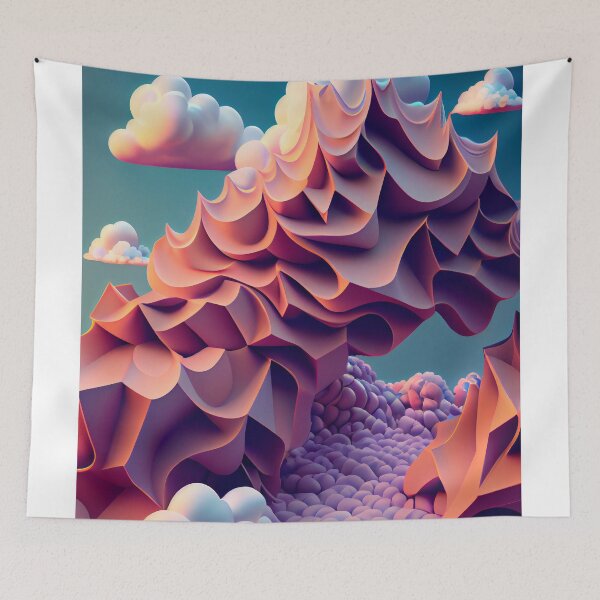 Item preview, Pastel Cloud Mountain: Abstract Dreamscape designed and sold by ShadowAndSlate.