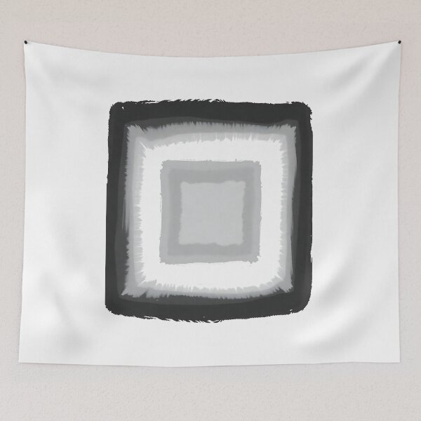 Item preview, Abstract Cinema Frame - Grayscale Brushstroke Geometric Art designed and sold by VA Design.