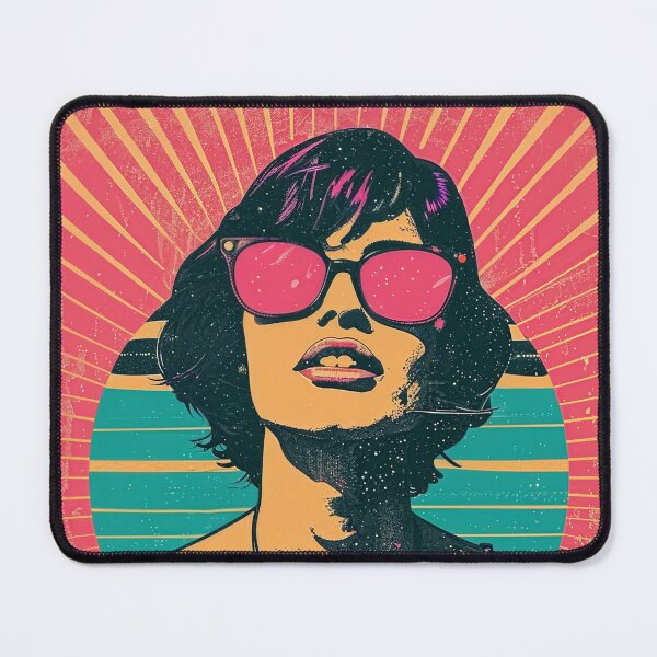Item preview, Summer Vibes, Risograph Halftone Woman with Sunglasses 1 designed and sold by SparroCreative.