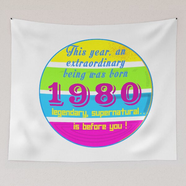 Item preview, Birthday 1980 in a circle with 80s colors designed and sold by fifou96.