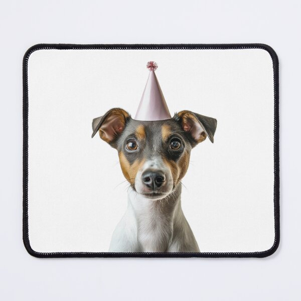 Item preview, Cute Smooth Fox Terrier dog with Party Hat Birthday Celebration designed and sold by LazyOwlStore.