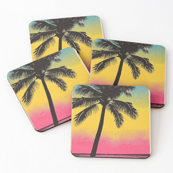 Item preview, Summer Vibes, Risograph Halftone Palm Trees 3 designed and sold by SparroCreative.