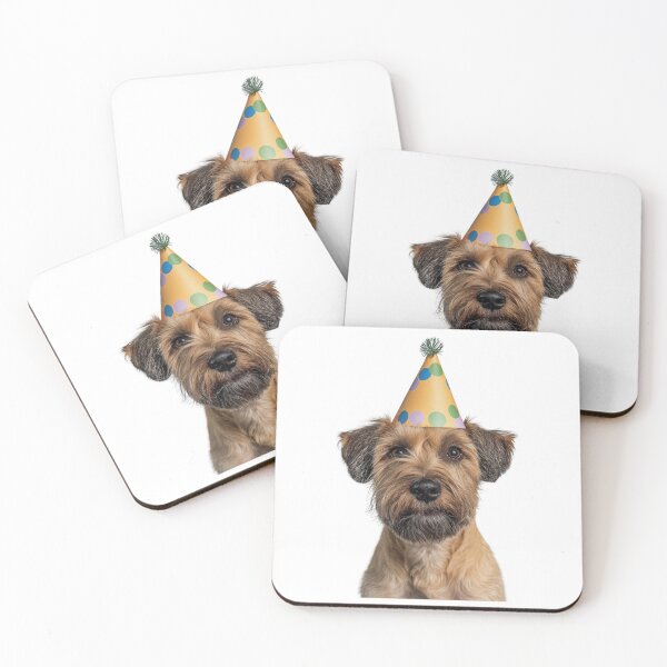 Item preview, Cute Soft Coated Wheaten Terrier dog with Party Hat Birthday Celebration designed and sold by LazyOwlStore.