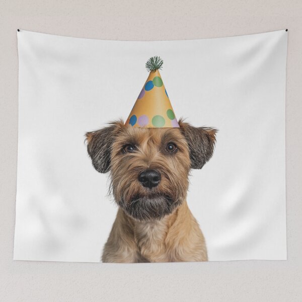 Artikelvorschau, Niedlicher Soft Coated Wheaten Terrier Hund mit Partyhut Geburtstagsfeier entworfen und verkauft von LazyOwlStore.