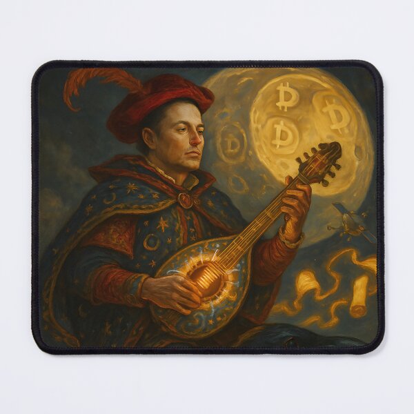 Item preview, Musk of the Moon – Rocket Bard, elon musk art, fantasy parody, grunge art, oil painting style, era, alternative, grunge designed and sold by INVENTAPPAREL.