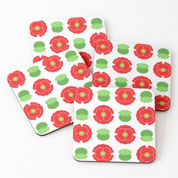 Item preview, August 1st Birth Flower Red Papaver Pattern designed and sold by birthflower.