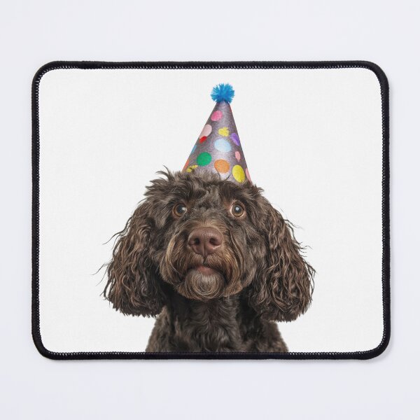 Item preview, Cute Spanish Water Dog with Party Hat Birthday Celebration designed and sold by LazyOwlStore.
