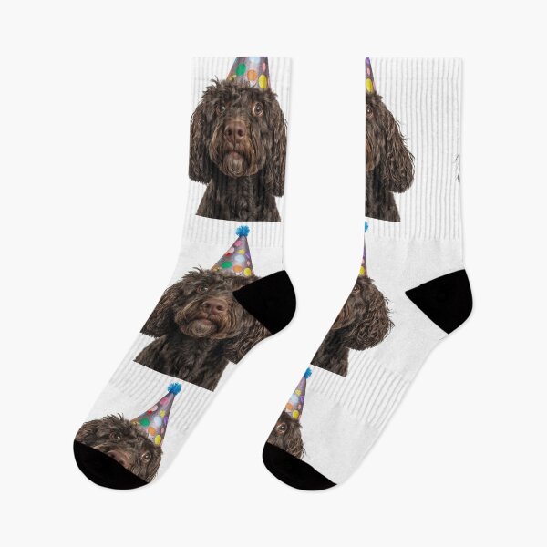 Item preview, Cute Spanish Water Dog with Party Hat Birthday Celebration designed and sold by LazyOwlStore.