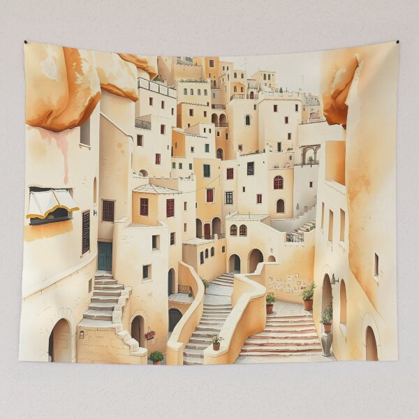 Item preview, Matera’s Sassi Cave Dwellings: Ancient Homes in Pale Stone Cliffs designed and sold by LSVart.