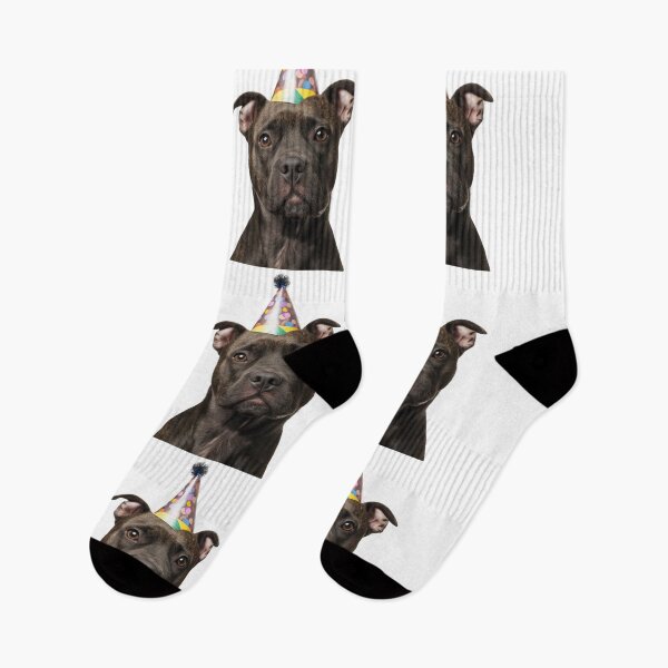 Item preview, Cute Staffordshire Bull Terrier dog with Party Hat Birthday Celebration designed and sold by LazyOwlStore.