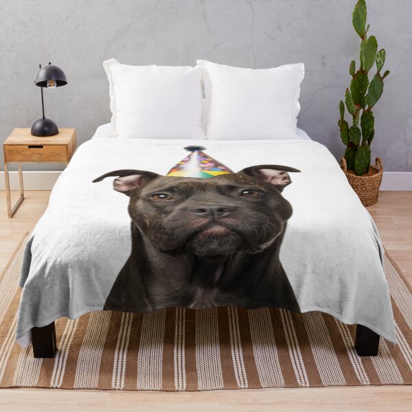 Item preview, Cute Staffordshire Bull Terrier dog with Party Hat Birthday Celebration designed and sold by LazyOwlStore.