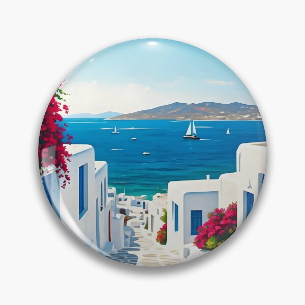 Item preview, Mykonos, Greece: Whitewashed Buildings & Blue Doors designed and sold by LSVart.