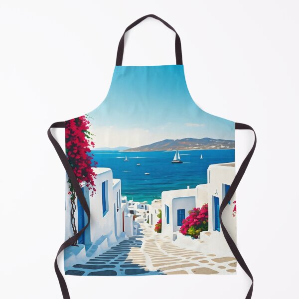 Item preview, Mykonos, Greece: Whitewashed Buildings & Blue Doors designed and sold by LSVart.
