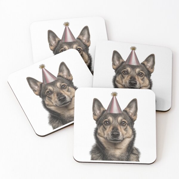 Item preview, Cute Swedish Vallhund dog with Party Hat Birthday Celebration designed and sold by LazyOwlStore.