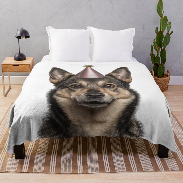 Item preview, Cute Swedish Vallhund dog with Party Hat Birthday Celebration designed and sold by LazyOwlStore.