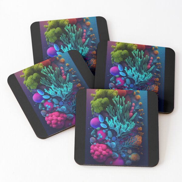 Item preview, Luminous Abyss: Abstract Bioluminescent Coral designed and sold by ShadowAndSlate.