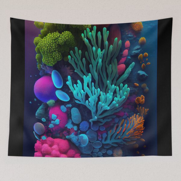 Item preview, Luminous Abyss: Abstract Bioluminescent Coral designed and sold by ShadowAndSlate.
