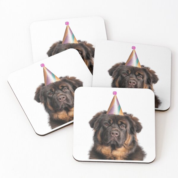 Item preview, Cute Tibetan Mastiff dog with Party Hat Birthday Celebration designed and sold by LazyOwlStore.