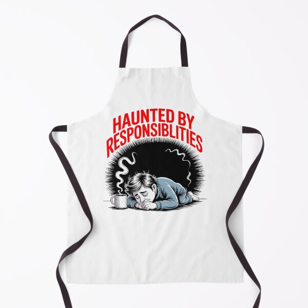 Item preview, Haunted by Responsibilities Dark Humor Coffee Burnout Meme designed and sold by Amanda's Factory.
