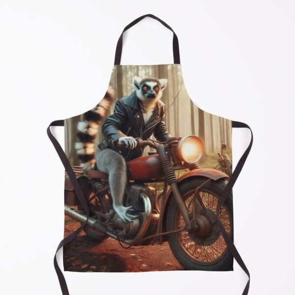 Item preview, the lemur is riding an old motorcycle in the forest designed and sold by Dogandesighn.