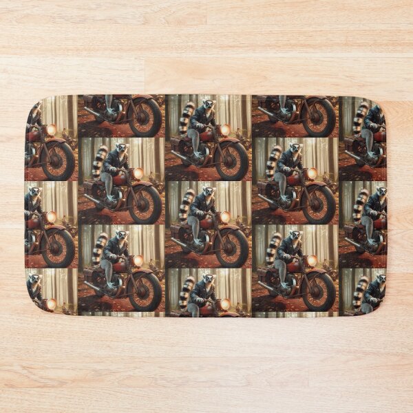 Item preview, the lemur is riding an old motorcycle in the forest designed and sold by Dogandesighn.