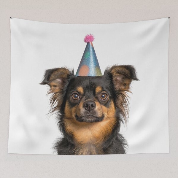 Item preview, Cute Tibetan Spaniel dog with Party Hat Birthday Celebration designed and sold by LazyOwlStore.