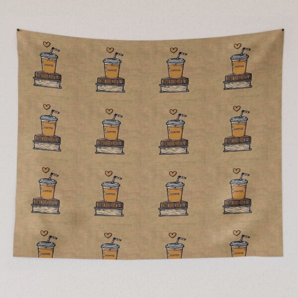 Item preview, unique vintage theme of handmade coffee drawing designed and sold by NivyasArtistry.