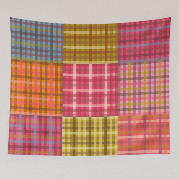 Item preview, Eclectic Gingham Patchwork Colorful Vintage Contemporary Plaid Pattern designed and sold by kierkegaard.